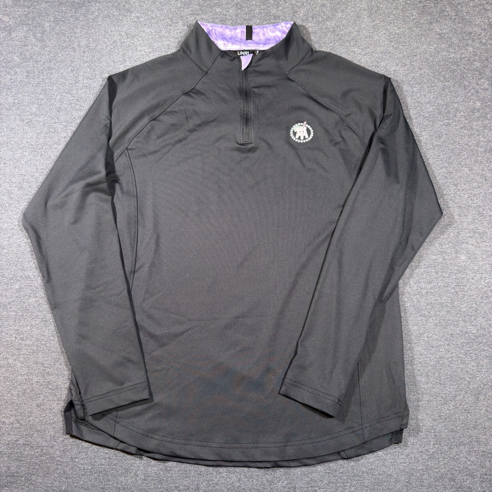 UNRL Barstool Transfusion Profile Quarter Zip Men M Black Golf Pullover Active